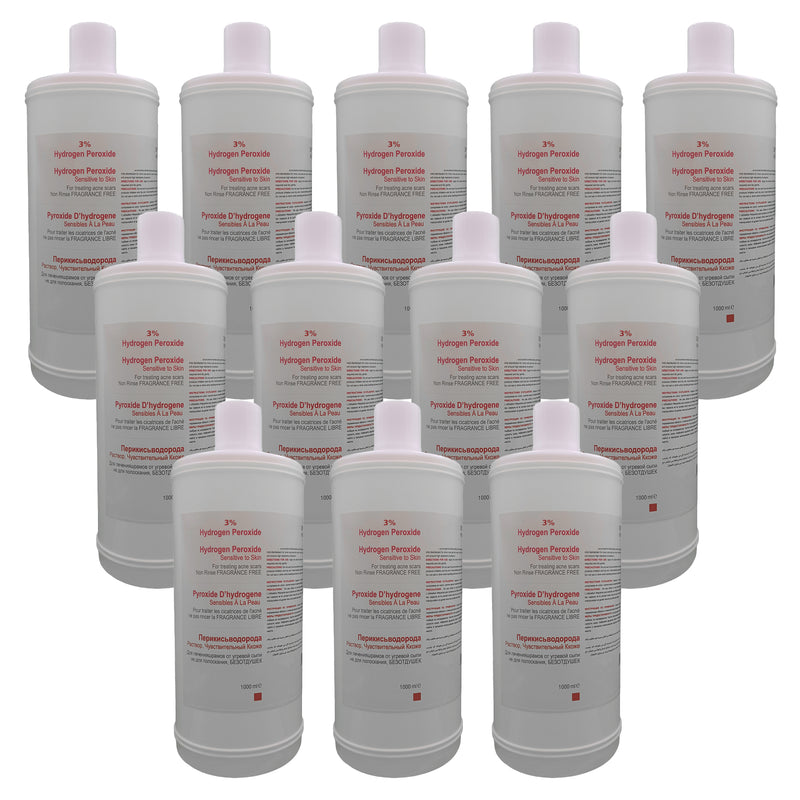 12 Pcs | Hydrogen Peroxide 3% USP | First Aid Antiseptic | Fragrance Free | Safely Packaged