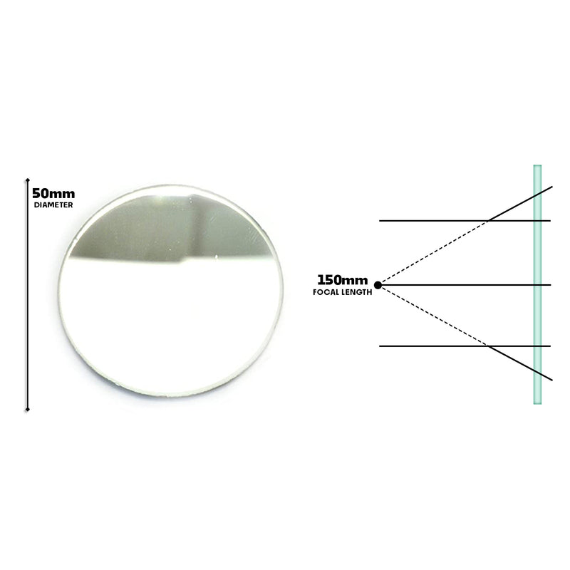 1pcs Concave Lens Mirror | 50mm Diameter and 150mm Focal Length