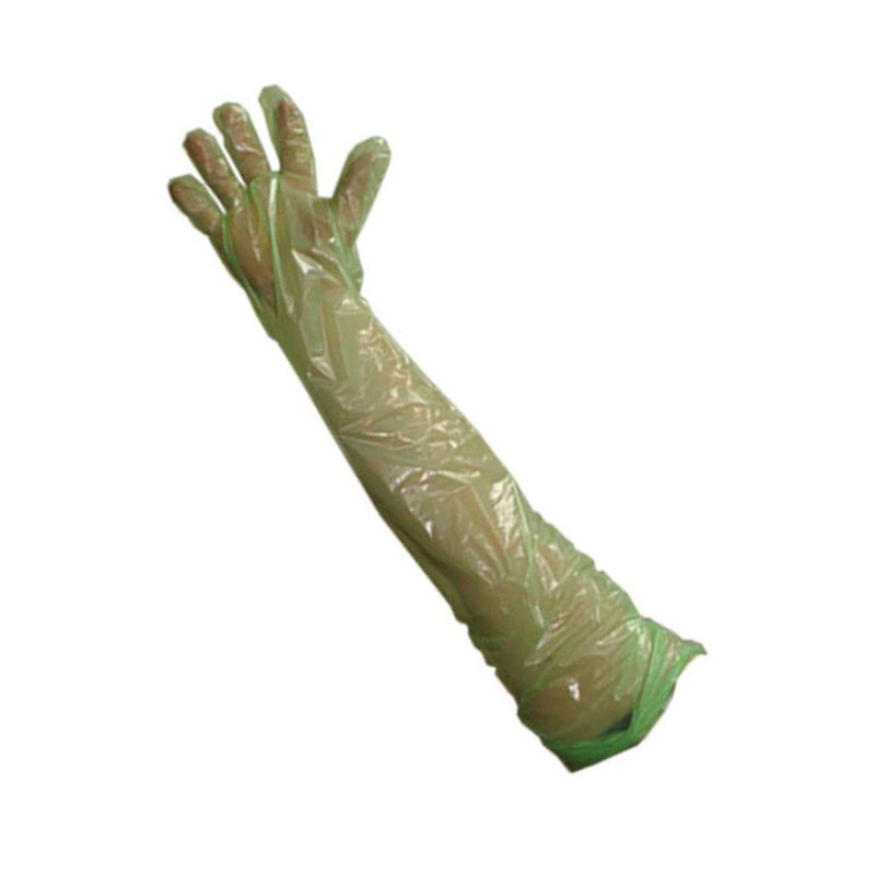 Pack of 100 Arm length soft green examination gloves