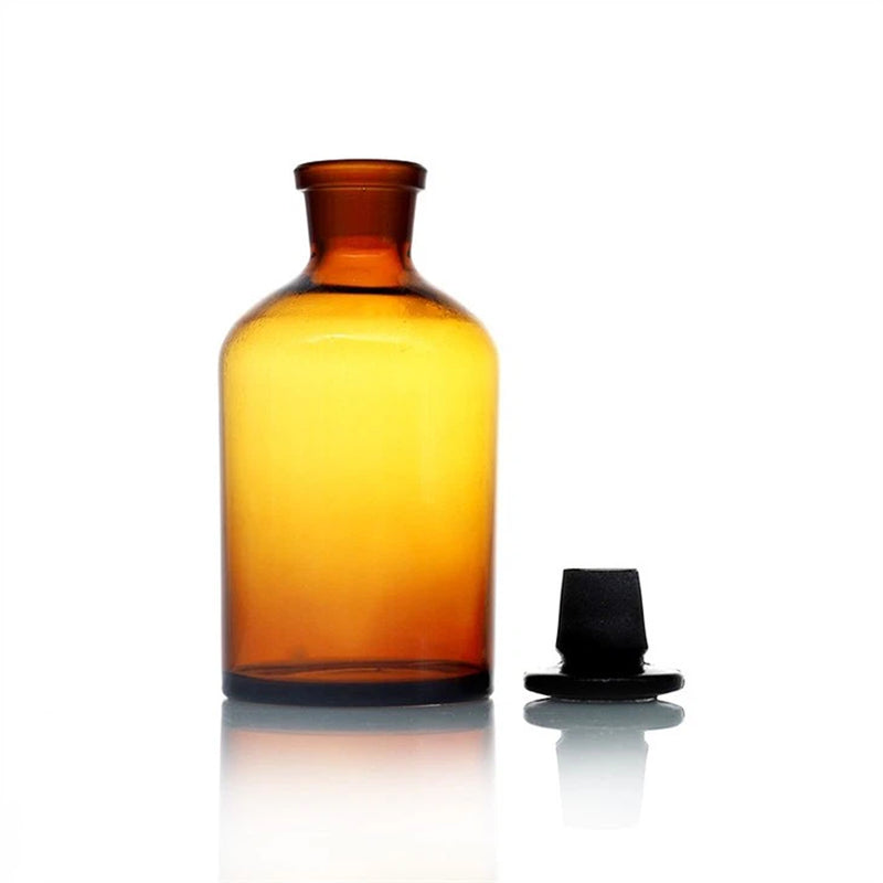 Reagent Bottle | 500ML Amber Glass with Glass Stopper