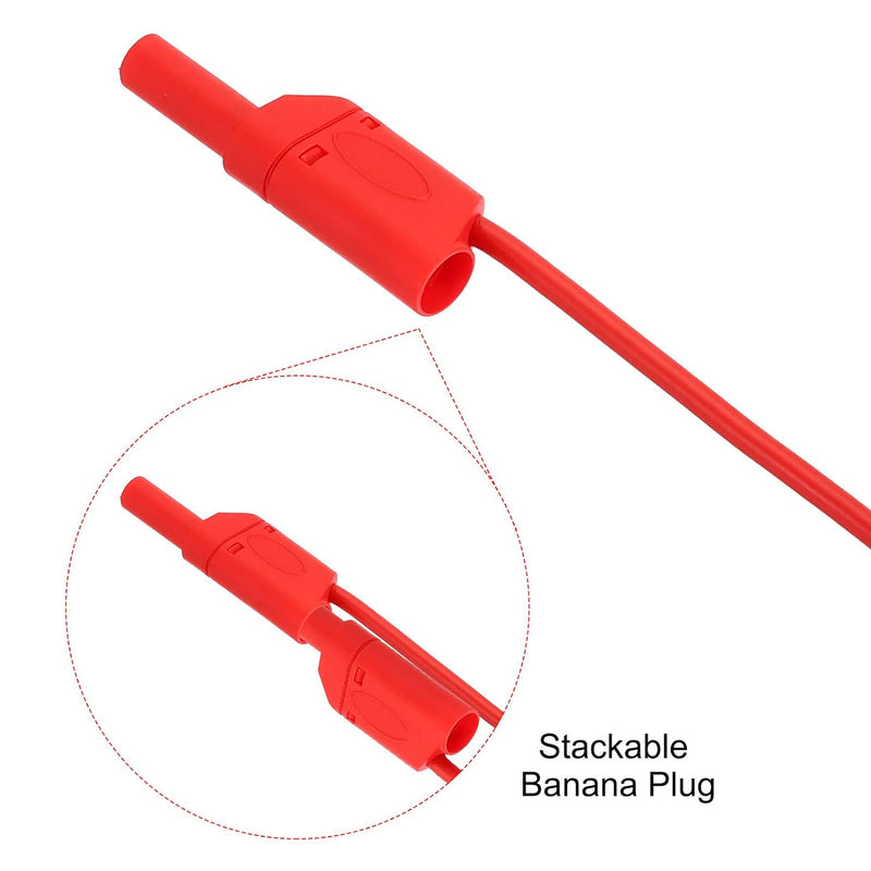 4Pcs 4mm Banana Plug to Banana Plug Test Leads