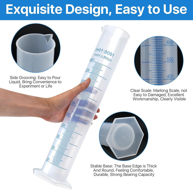 1000ml Plastic Graduated Cylinder Set