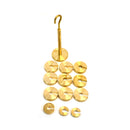 Brass Slotted Masses and Hanger Set | 50g Hanger + 12 Mass Discs (2x5g, 1x10g, 9x20g)