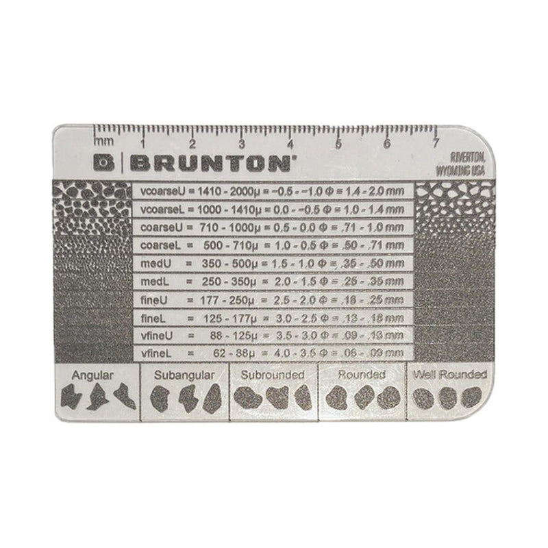 Brunton Grain Size Card | Transparent Plastic | 10 Grain Sizes