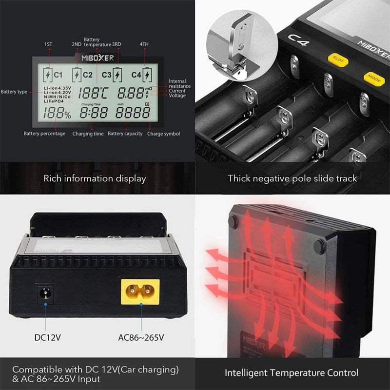 Miboxer C4 Smart LCD Battery Charger