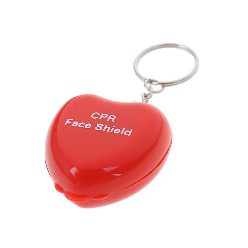 Pack of 6 Mini Protect CPR Mask Mouth Keychain Rescue in Heart Box