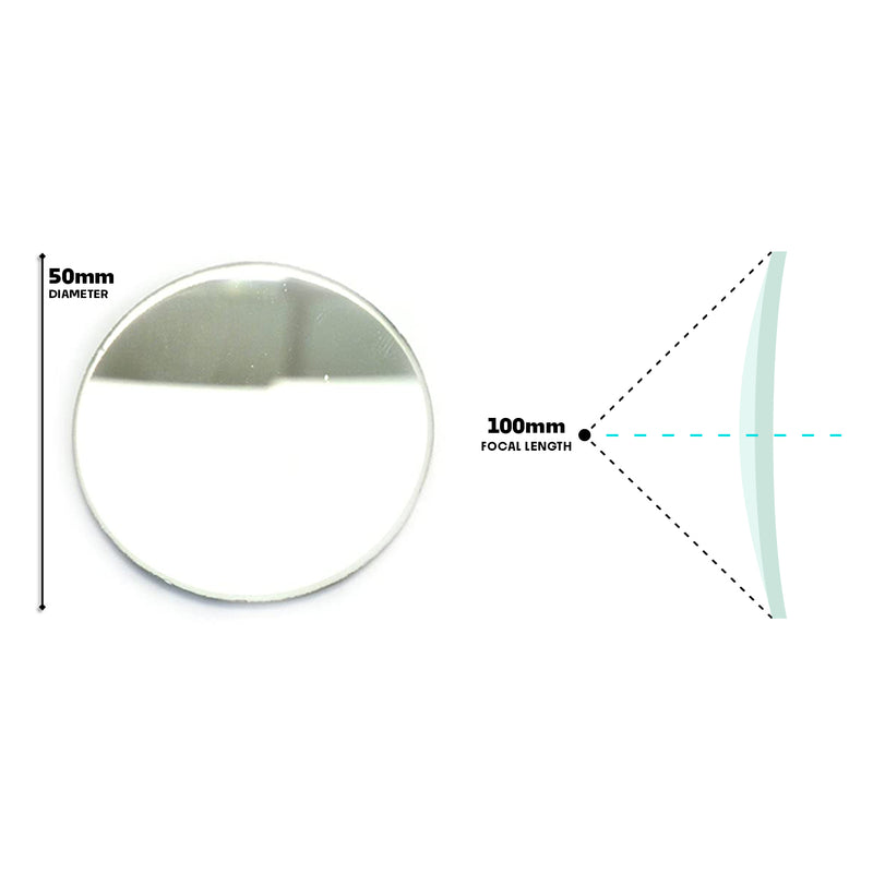 1pcs Convex Mirror Lens | 50mm Diameter and 100mm Focal Length