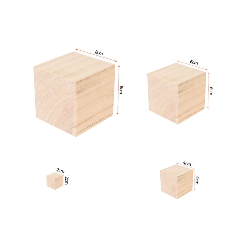 Set of 4 | Different Cube Blocks Wooden