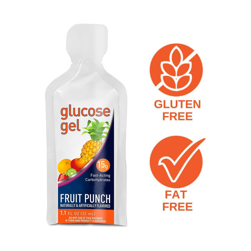 Glucose Gel | Fruit Punch Flavor | 15g Fast-Acting Carbohydrates Per Pouch