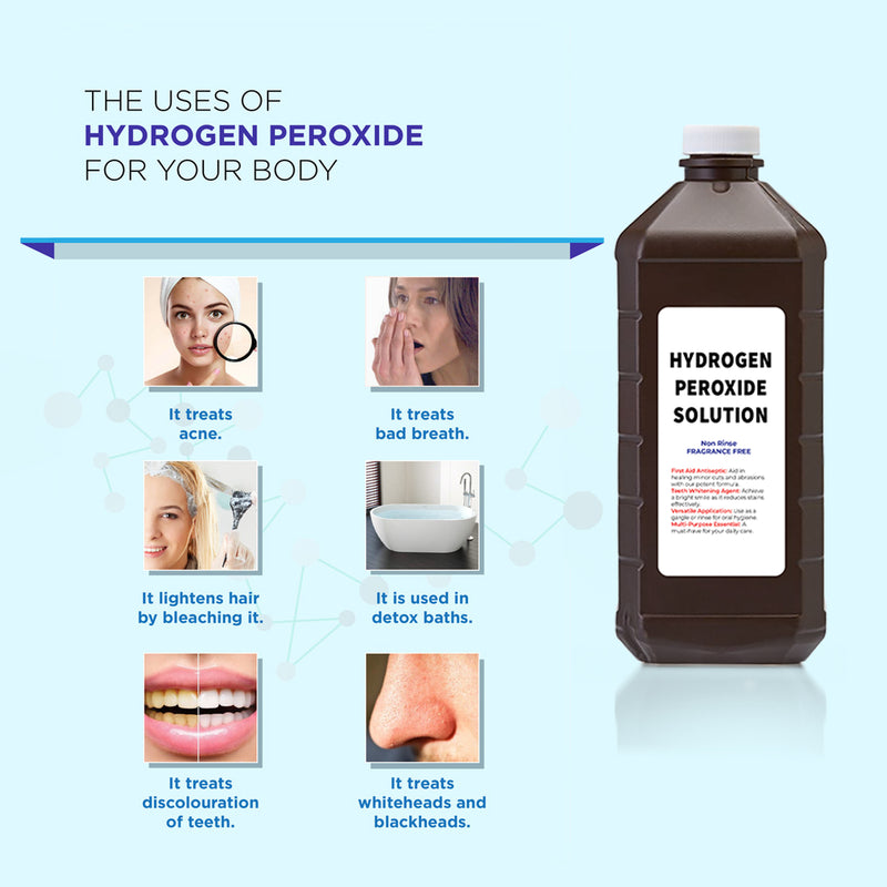 Hydrogen Peroxide Solutions: 3%, 6%, 12%, and 30% Variants | For Acne Scar Treatment, Disinfection, and Cleaning Needs