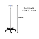 I.V. Stand | Stainless Steel | Strong with 4 Hooks