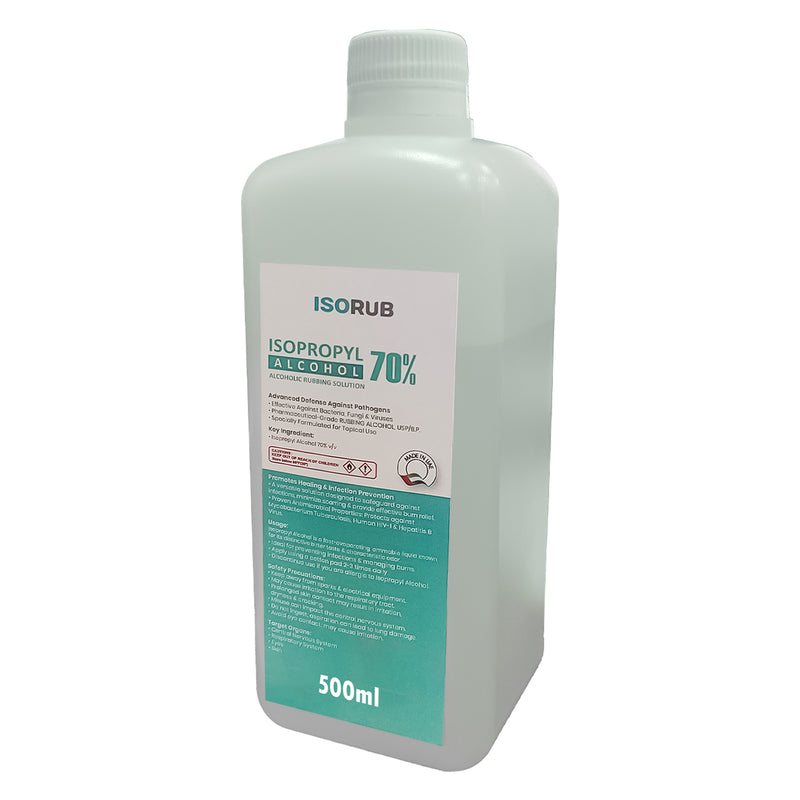 Isopropyl Alcohol 70% Solution | 500ML | Pharmaceutical-Grade Rubbing Alcohol