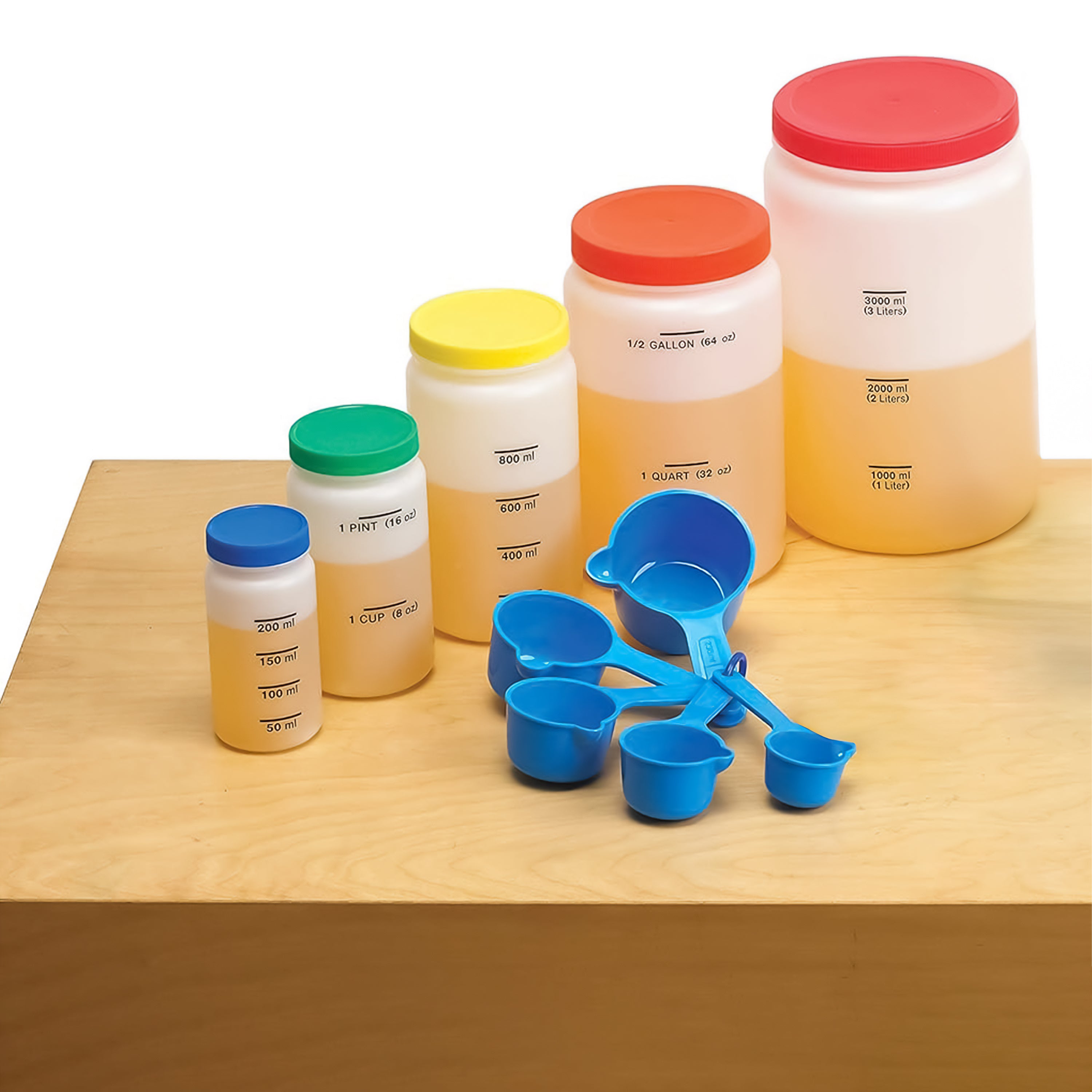 Liquid Volume Measurement Set | Deluxe Set Includes 5 Measuring Jars a