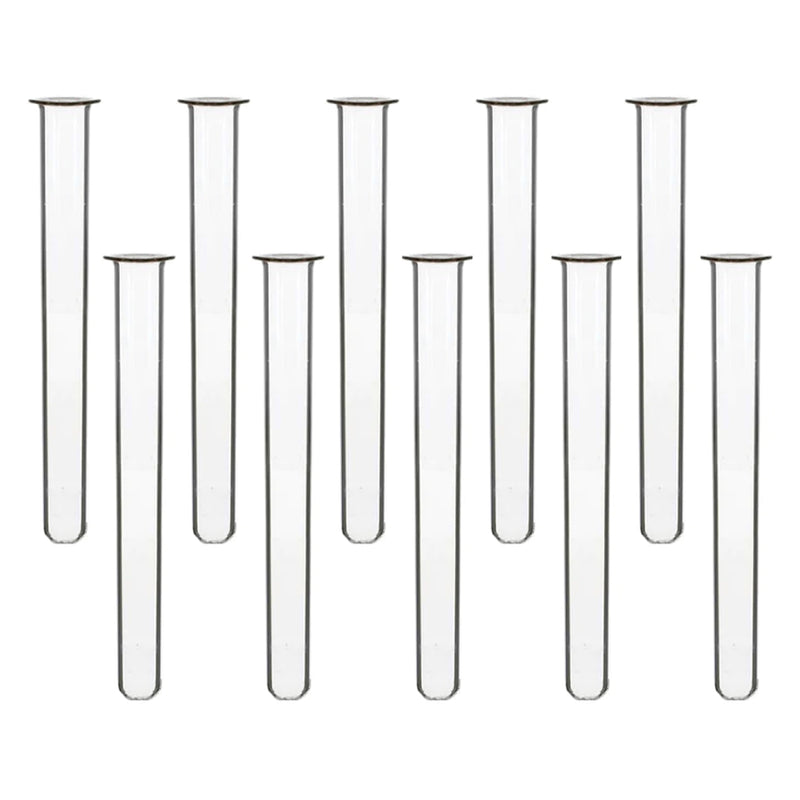 Set of 10 Heavy Duty Borosilicate Test Tube Glass Round Bottom