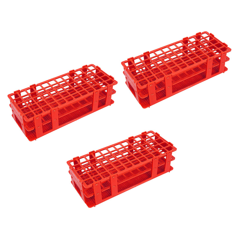 Plastic Test Tube Rack Holder | Color Red | 60 Holes, 3 Layers