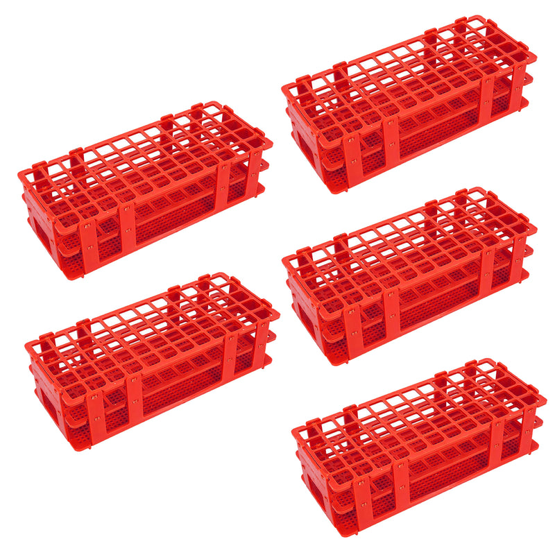 Plastic Test Tube Rack Holder | Color Red | 60 Holes, 3 Layers