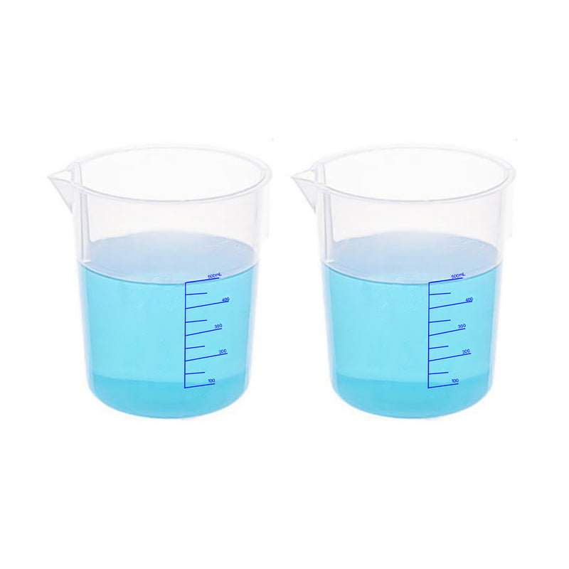 Plastic Beaker | 500ML Capacity | Blue Graduated