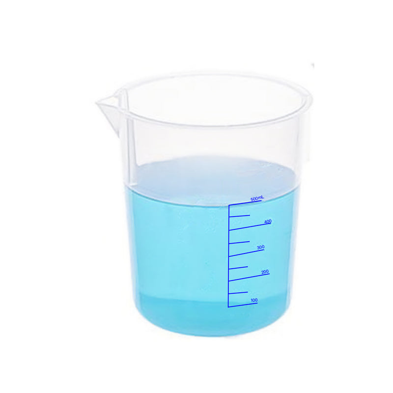 Plastic Beaker | 500ML Capacity | Blue Graduated