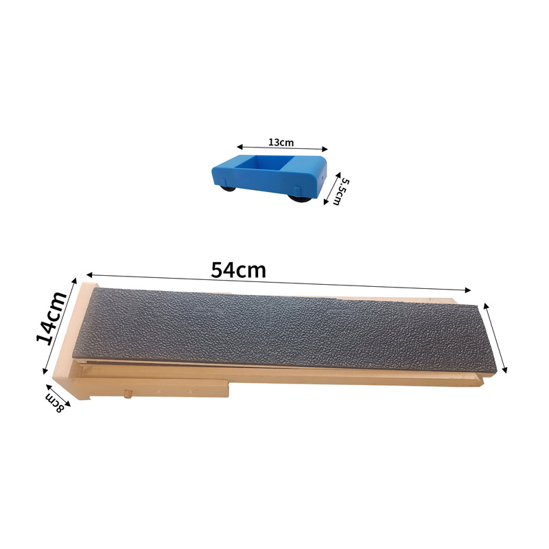 Friction Ramp for Physics Lab Experiment | Two Different Surfaces | Includes 1 Van