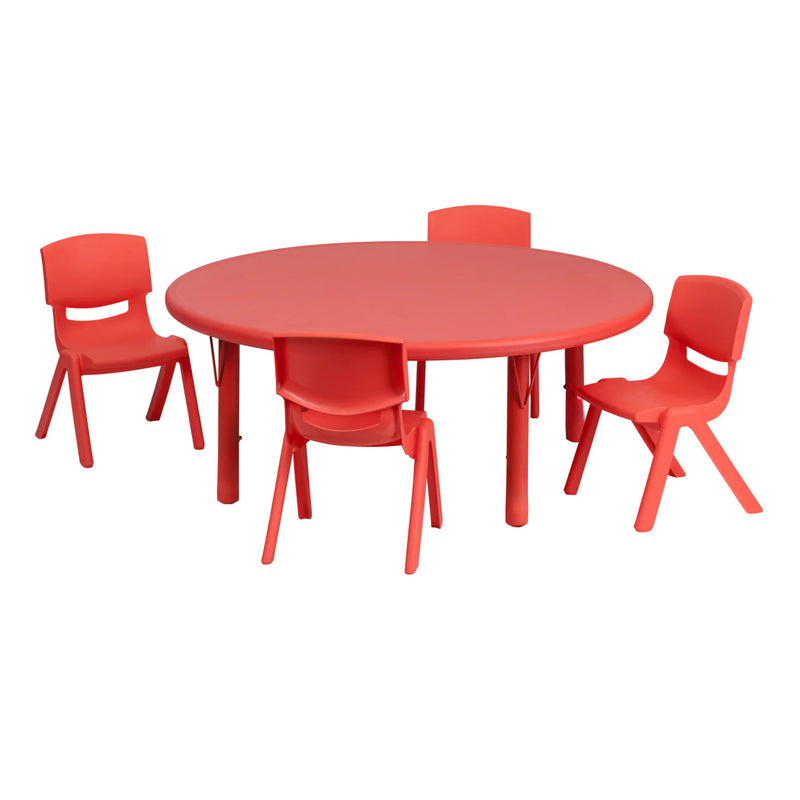 45" Round Plastic Height Adjustable Activity Table