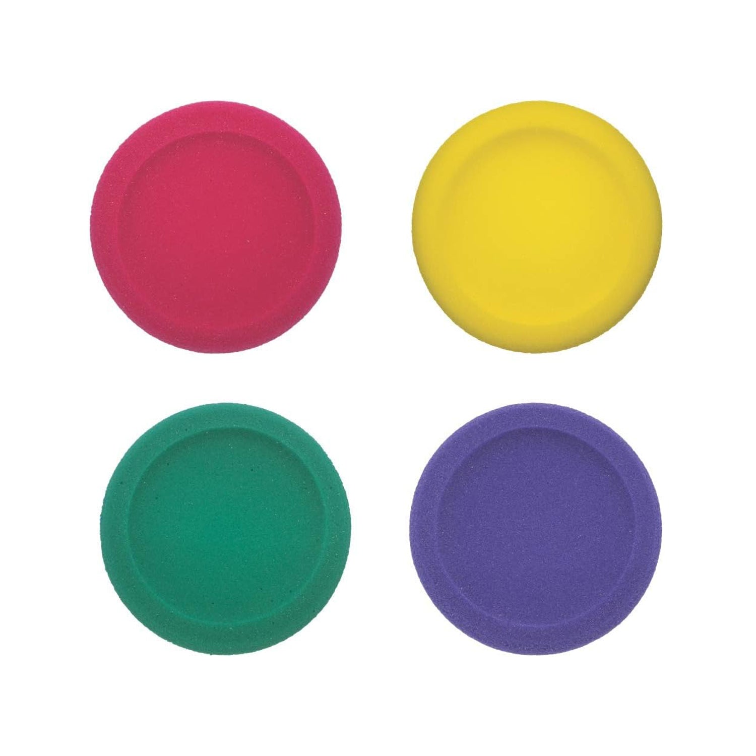 Set of 4 Rounded Edge Foam Discs | Red/Yellow/Blue/Green | Dia: 21cm