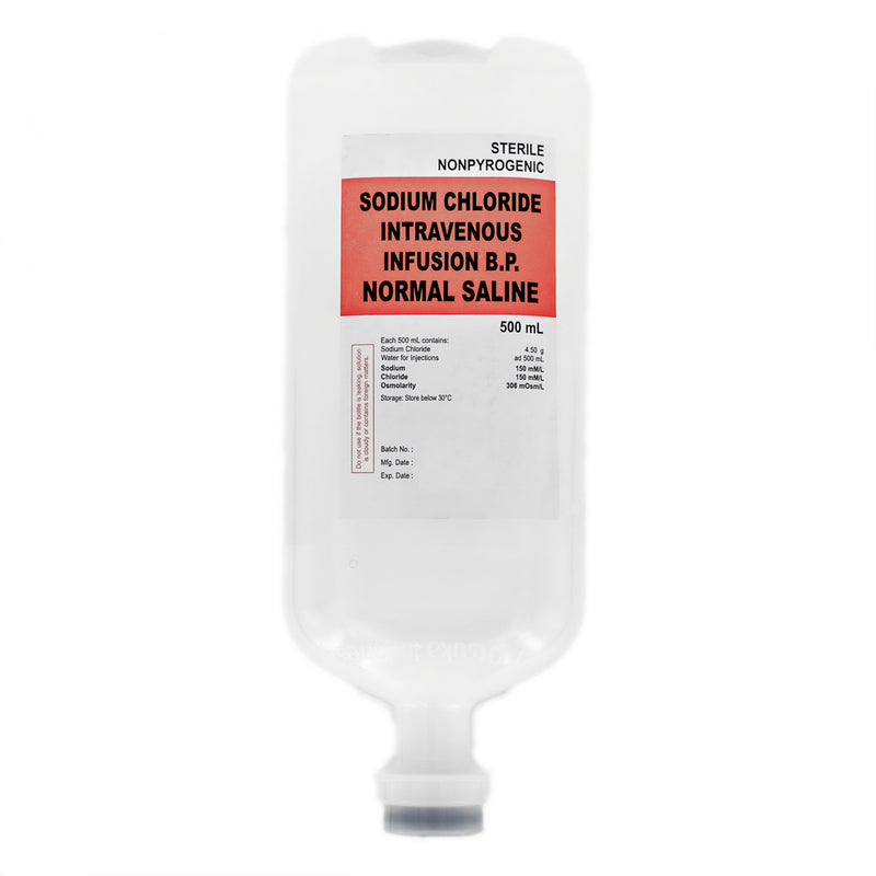 Sodium Chloride 0.9% Intravenous Infusion B.P. (Normal Saline) 500ml