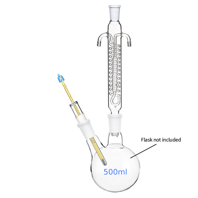 Deluxe Borosilicate 3.3 Heavy Duty REFLUX Apparatus + Reflux Condenser + Thermometer Adaptor + Glass Thermometer