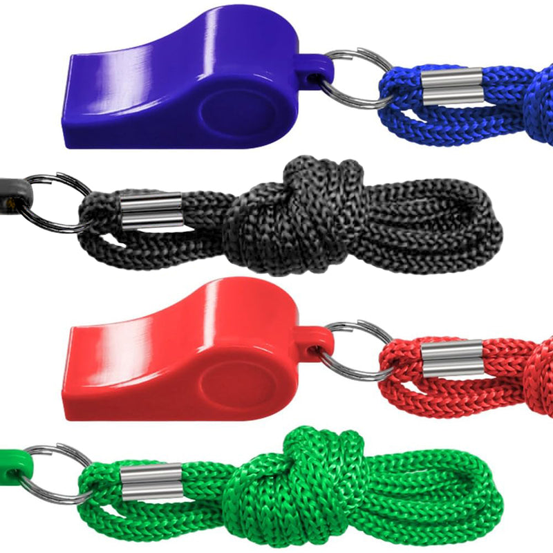 6 Pcs | Coaches Referee Whistles with Lanyards
