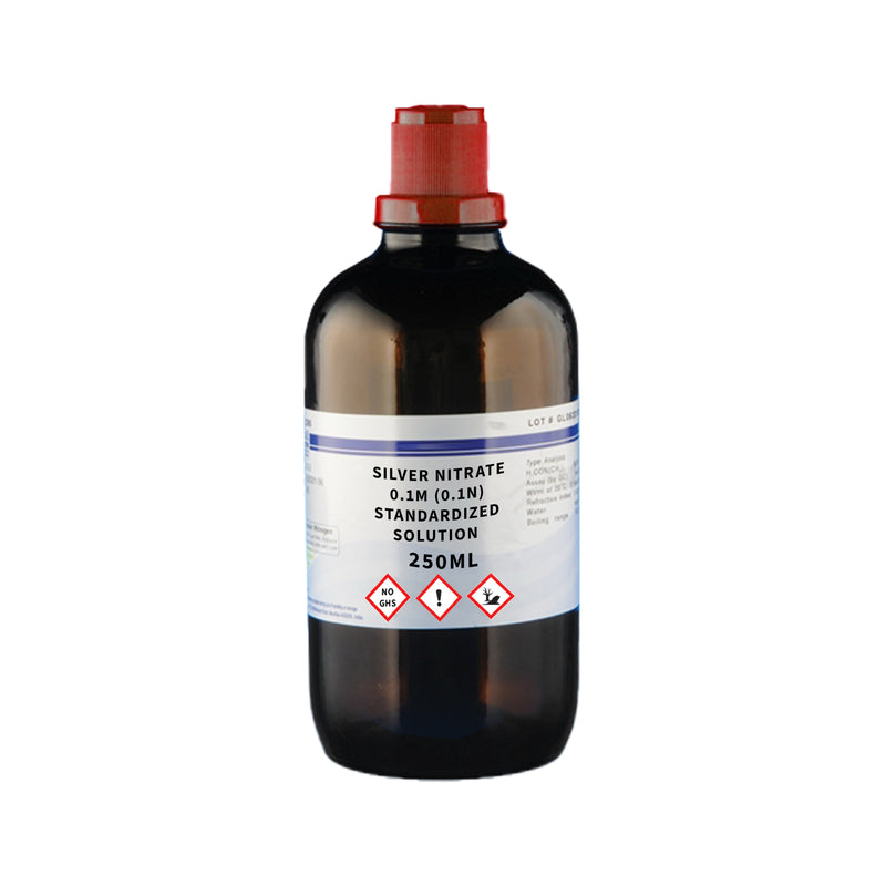 Silver Nitrate 0.1M (0.1N) Standardized Solution 250ML