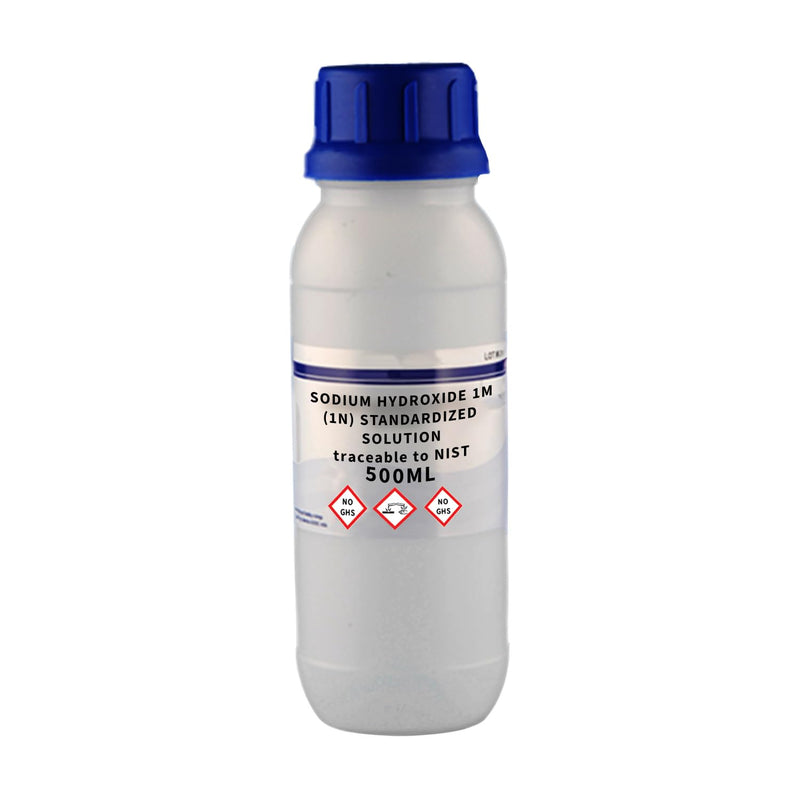 Sodium Hydroxide 1M (1N) Standardized Solution 500ml NIST Traceable