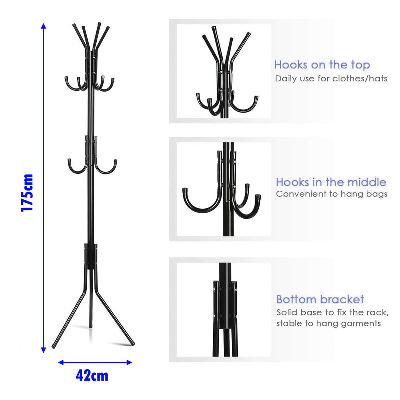 Stable Metal Clothes Stand Hanger | 46cm Length x 175cm Height x 42cm Depth