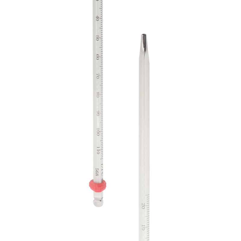 Glass White Mercury Thermometer + Protective Case