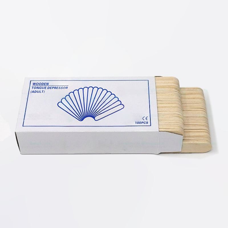 100 Pcs | Non-Sterile Wooden Tongue Depressors