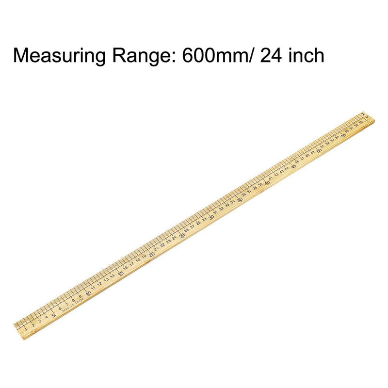 1Pcs Wooden Ruler with mm & inch | 600mm (24 Inch)