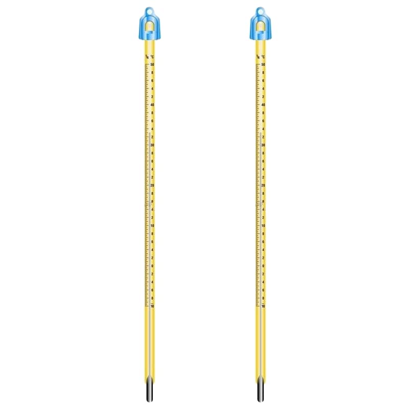 Graduated Termometer Set of 2 Lab-grade Graduated Glass Mercury Thermometer with Protective