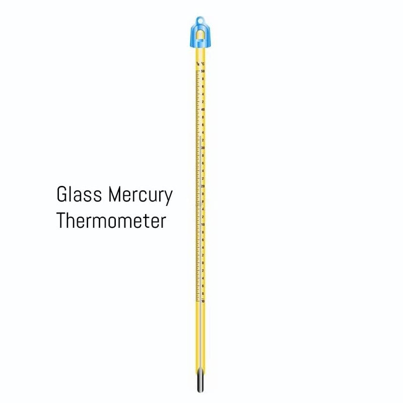 Set of 2 Lab-grade Graduated Glass Mercury Thermometer with Protective Case