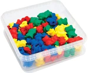 Set of 96 Teddy Bear Counters Assorted Sizes Comes in a Sturdy Plastic Box