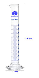 Set of 2 Heavy Duty Glass Graduated Cylinders