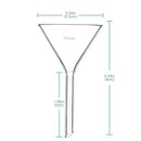 Set of 4 Heavy-Duty Borosilicate Glass Funnels - 50mm x 50mm  Diameter
