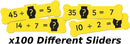 Pack of 100 Mystery Math Sliders Division Crunchers Perfect