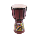 9-inch Traditional African Drum Hand Carved Solid Wood Goat Skin