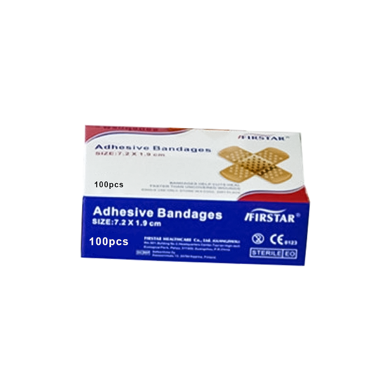Pack of 100 Adhesive Bandages - Sterile Plaster Strips
