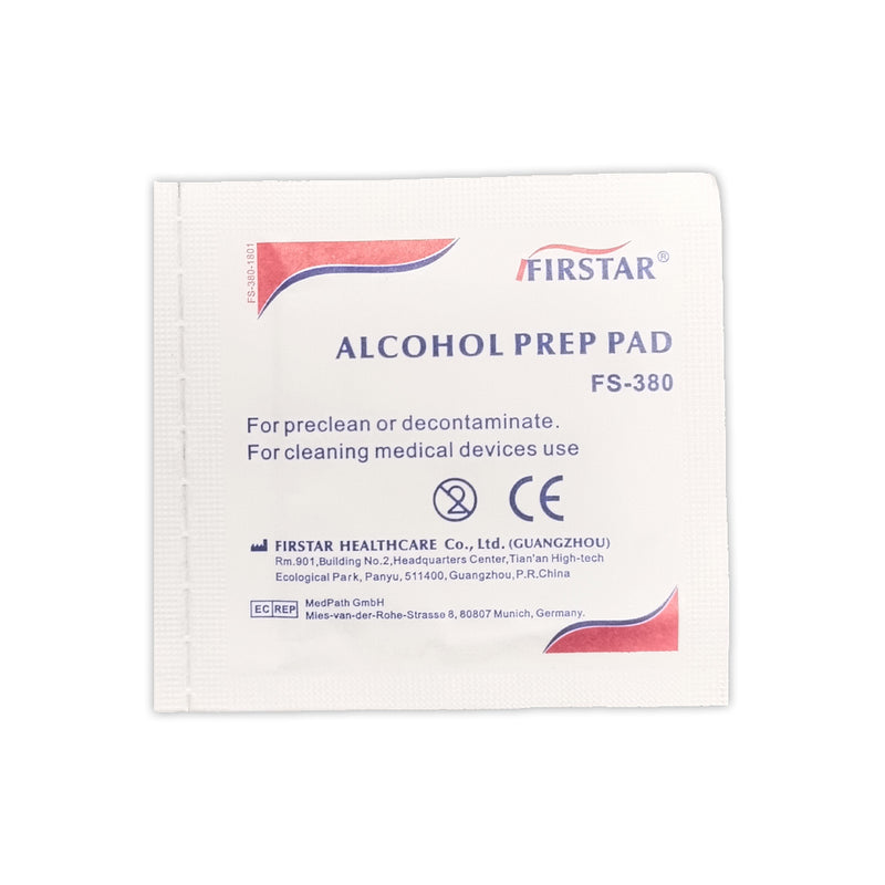 Pack of 100 Alcohol Prep Pads - Sterile Wipes