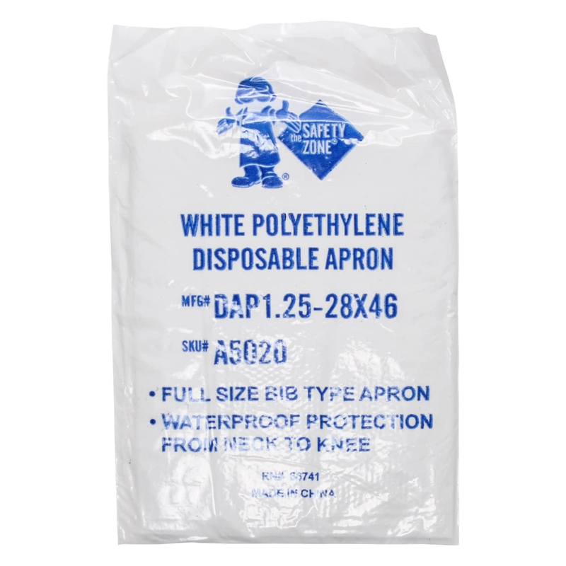 Set of 100 Economy Polyethylene Apron White