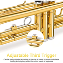 Deluxe Brass Trumpet Kit Gold Lacquer Finish with Instrument Case