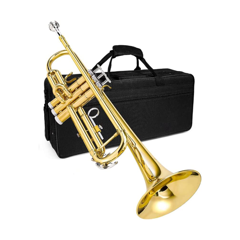 Deluxe Brass Trumpet Kit Gold Lacquer Finish with Instrument Case