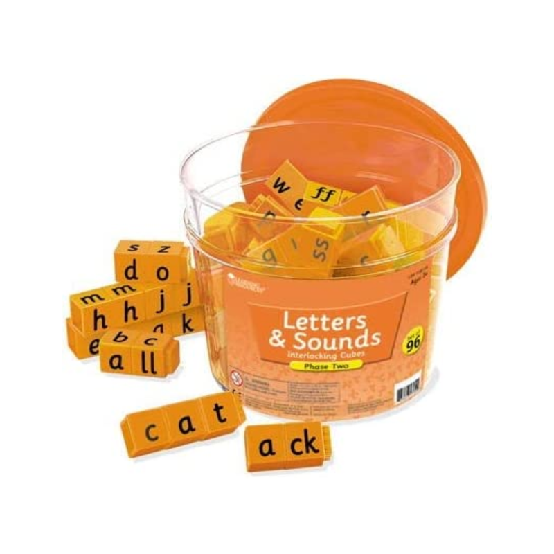 Set of 96 Interlocking Letters and Sounds Phase 2 Cubes
