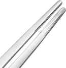 2 Pcs 10-Inch Stainless Steel Laboratory Grade Straight Blunt Tweezers with Serrated Tip