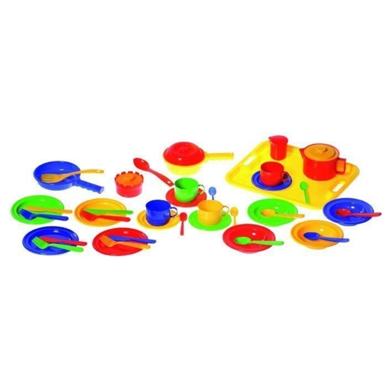 Large Colorful Tableware and Hand Tray 40-piece Set