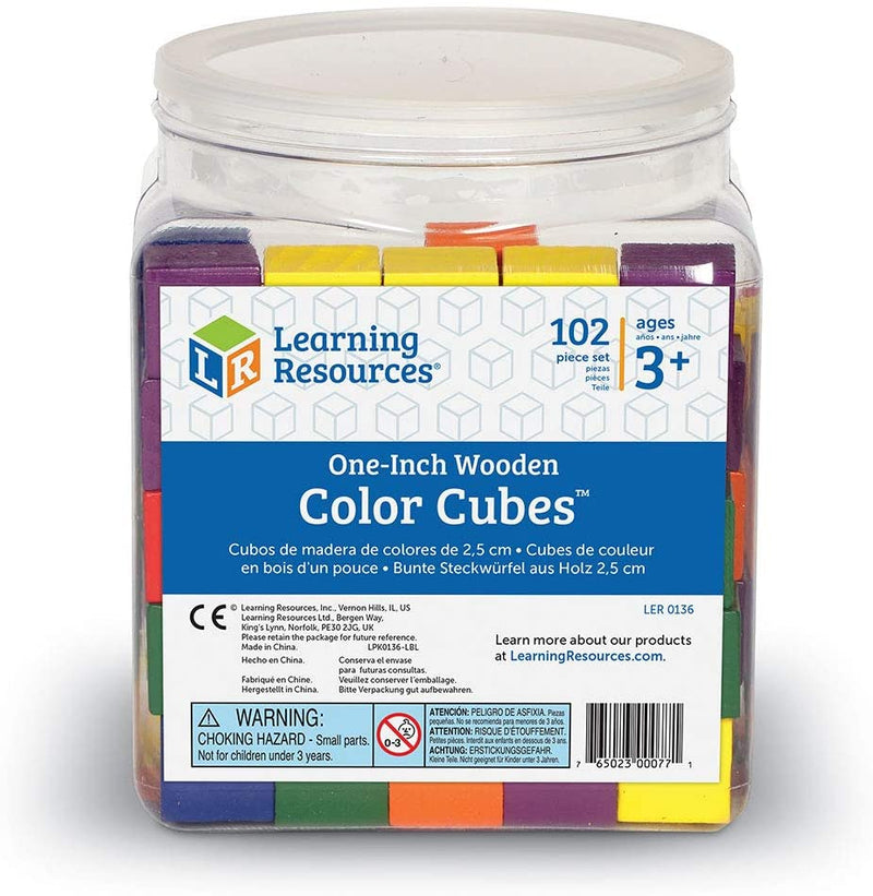 Learning Resources Wooden Color Cubes, Set of 100